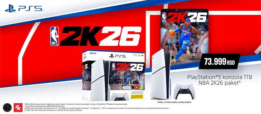 Konzola PlayStation 5 - 1TB Slim + PS5 NBA 2K26